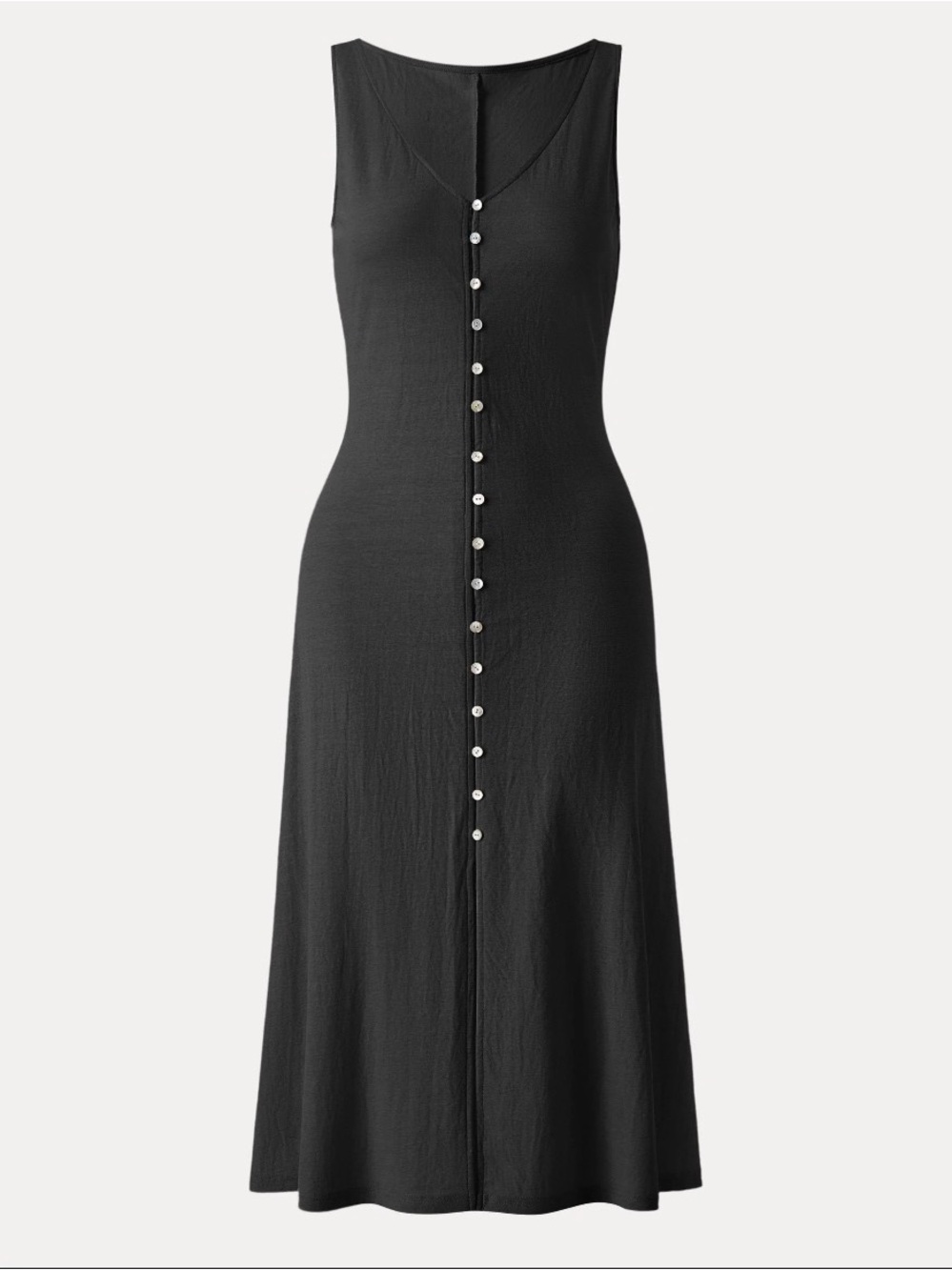 Cotton Linen Button Front Midi Vest Dress